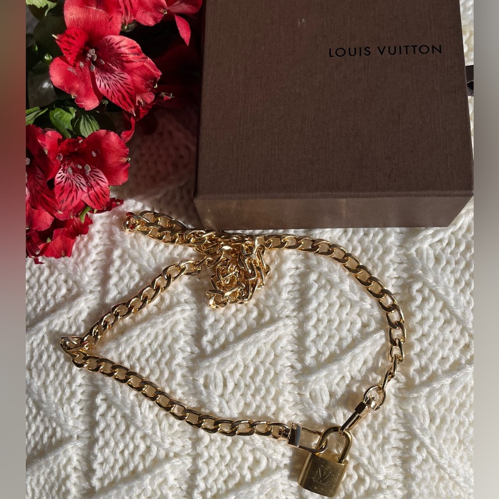 Authentic Louis Vuitton Lock with Chain Necklace